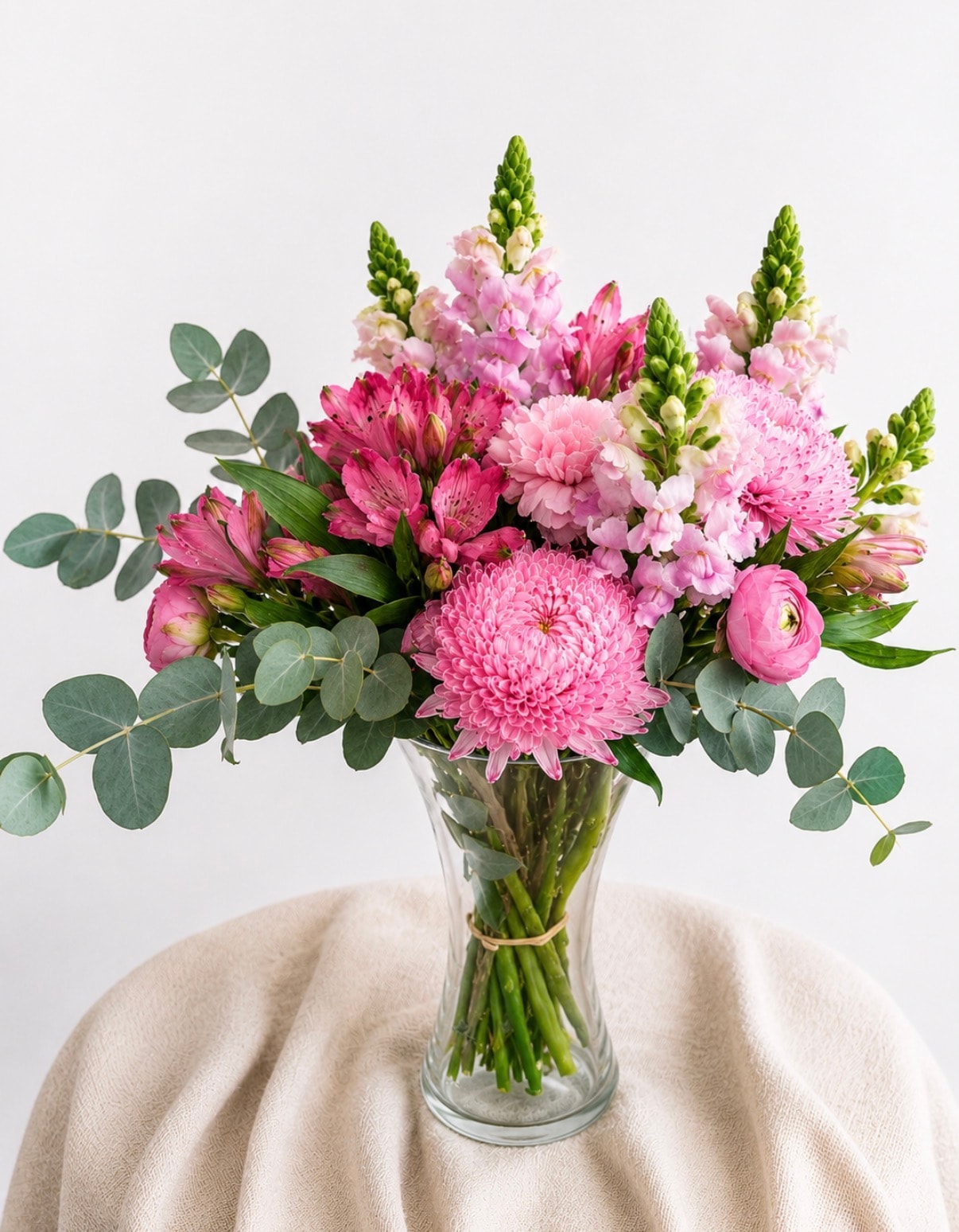 Luxe size bouquet — full pink seasonal blooms